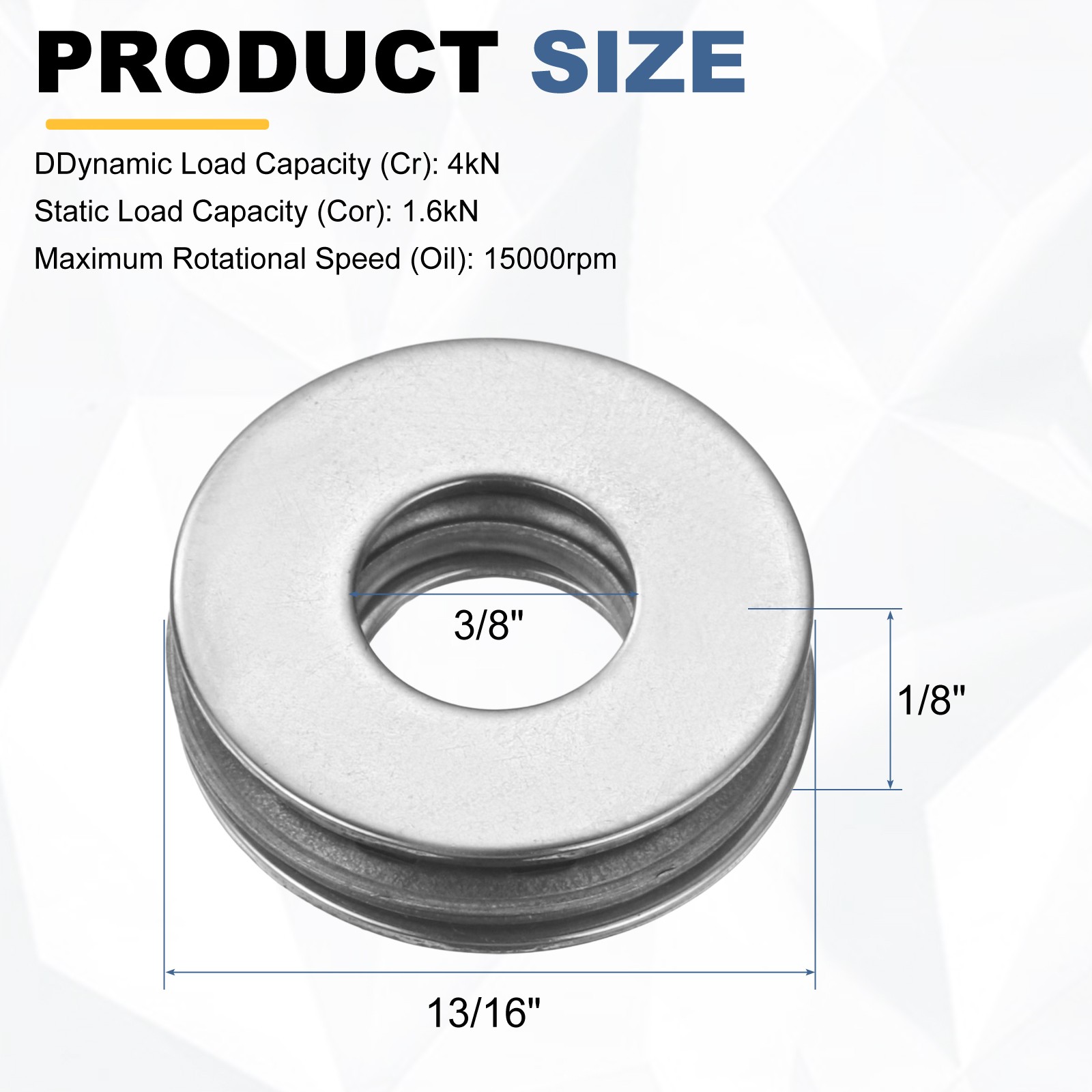 10 Set 3/8″x13/16″x1/8″ NTA613 Needle Roller Thrust BEARING w 20 Washer