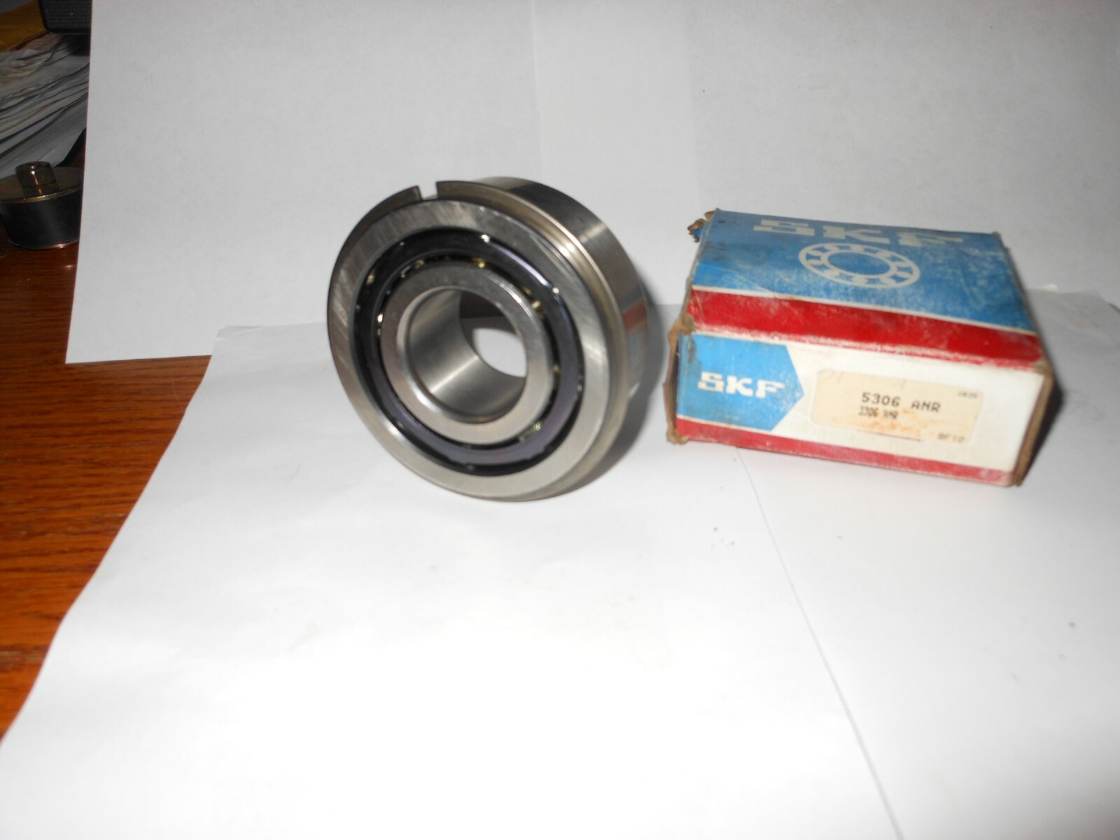 SKF 5306 ANR~~MADE IN USA~DOUBLE ROW ANGULAR CONTACT BALL BEARING WITH SNAP RING