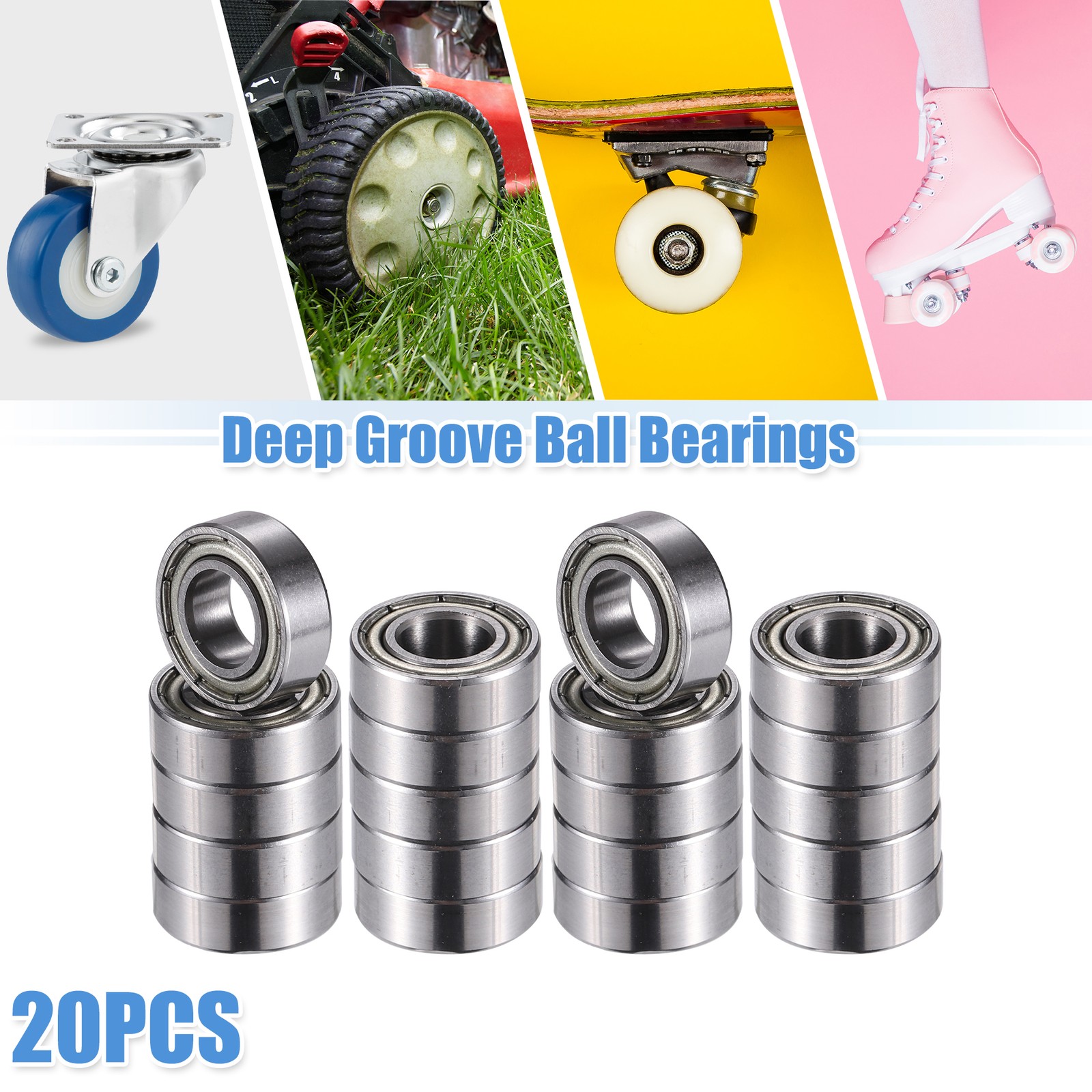 20pcs MR126ZZ 6x12x4mm Double Metal Shield Single Row Deep Groove Ball Bearings