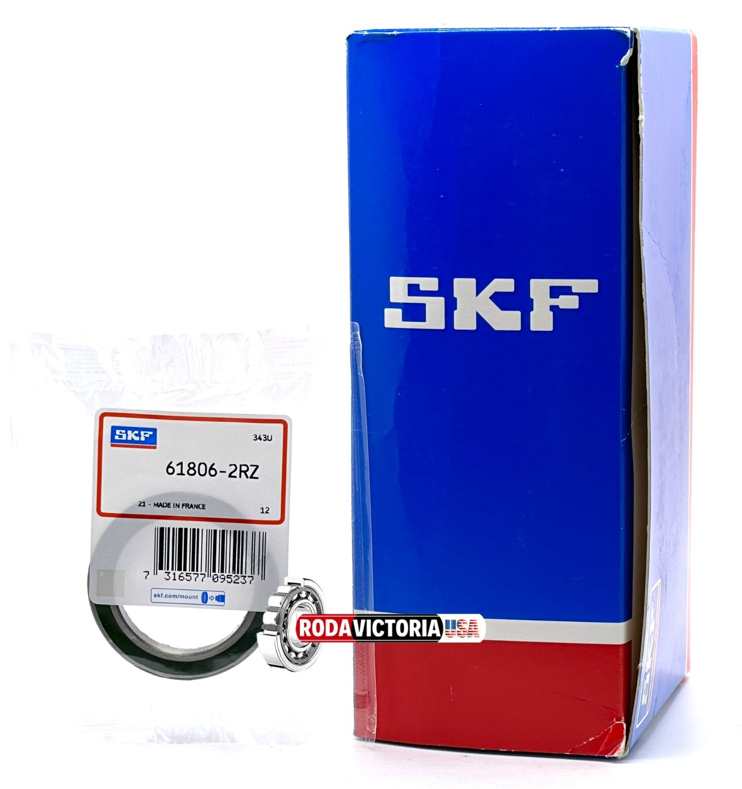 SKF 61806 2RZ BALL BEARING, SEALED, NON CONTACT SEALS 30x42x7mm 6806-2RS