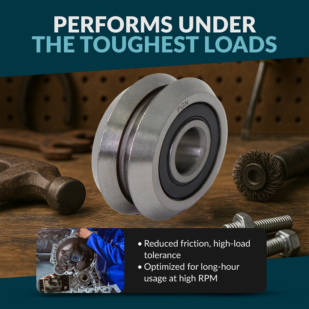 RM2-2RS 3/8″ Premium Rubber Sealed V W Groove Roller Ball Bearing V-Guide