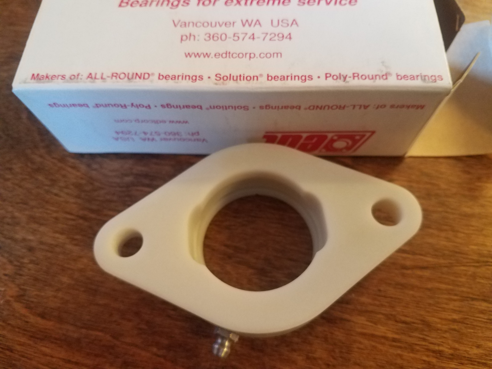 NIB, EDT 2GB Polymer 2 Bolt Flange Bearing Housing