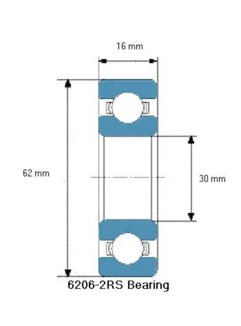 SKF 6206 2RS1 DEEP GROOVE BALL BEARING RUBBER SEALED 30x62x16mm 6206 DDU 6206LLU