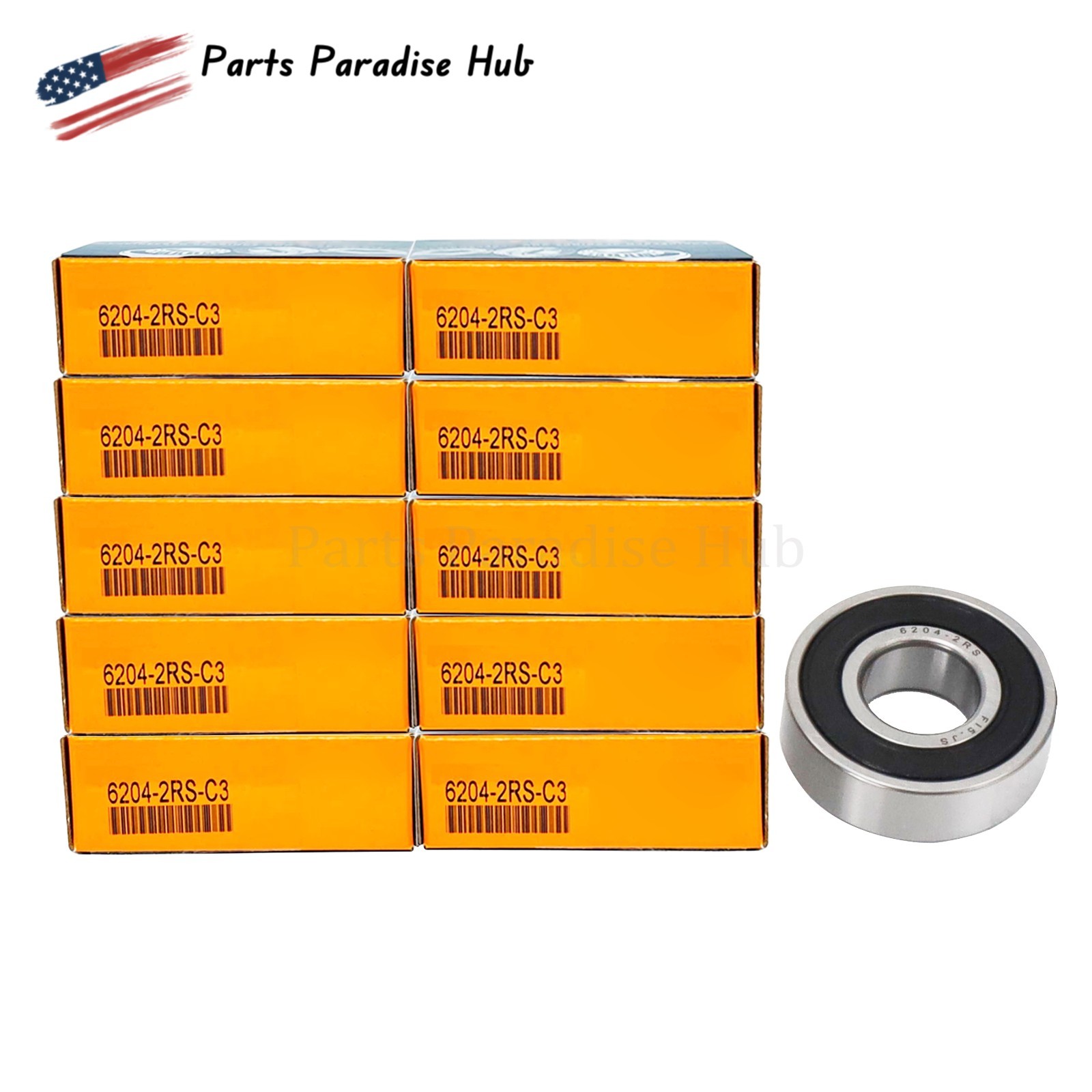 10x Double Rubber Seal Ball Bearings Fits TIMKEN 6204-2RSC3 6204-2RS 20x47x14mm