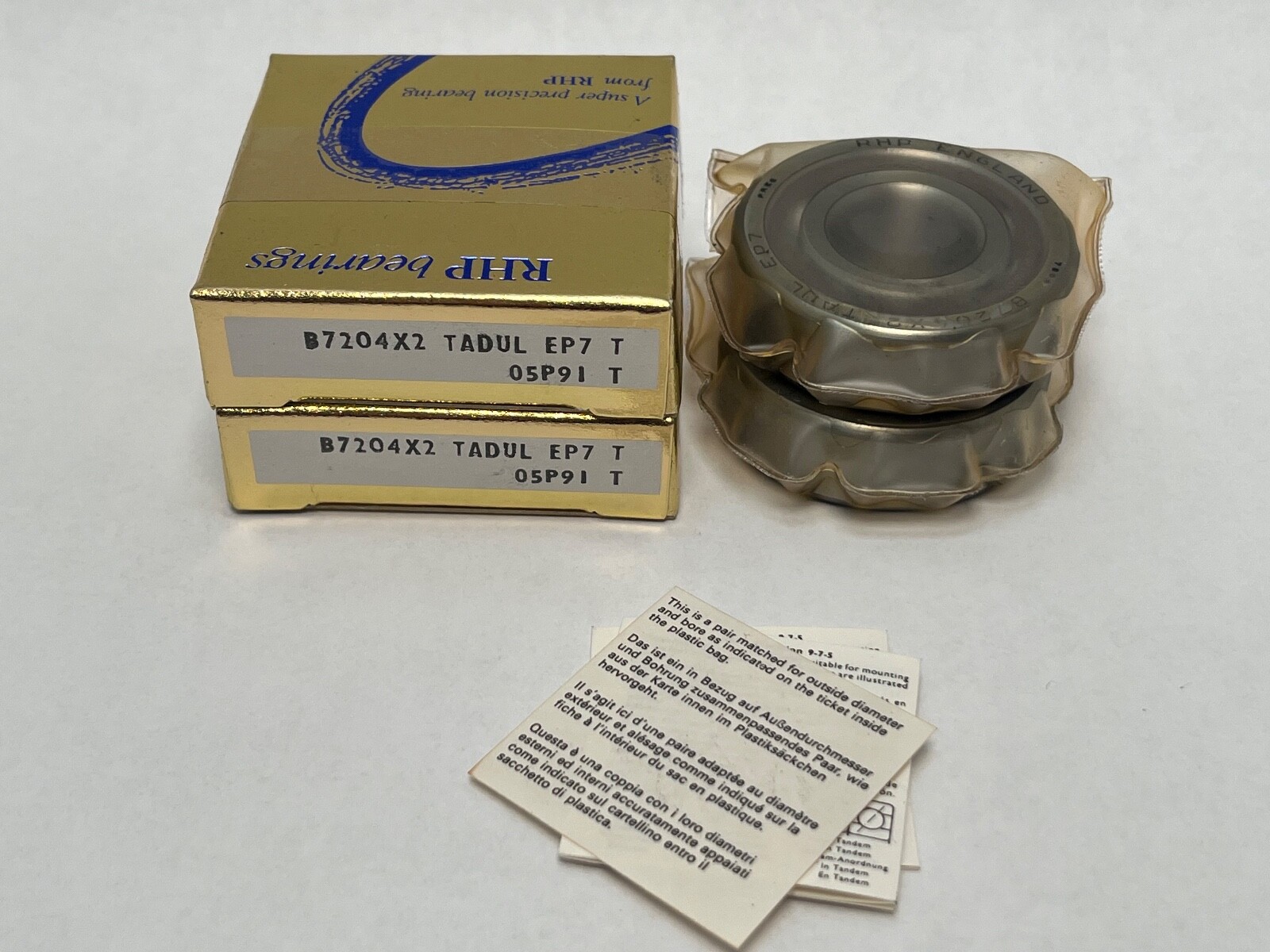 RHP 7204CTDULP4 Bearing 20x47x14 mm 7204-C-T-DUL-P4 B7204X2TADULEP7 England 2Pcs
