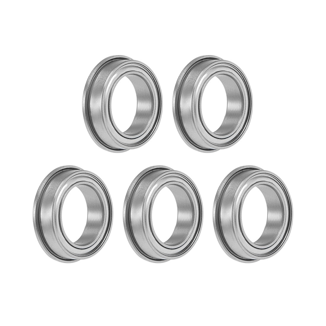 F6700ZZ Flange Ball Bearing 10x15x4mm Shielded Chrome Bearings 5pcs