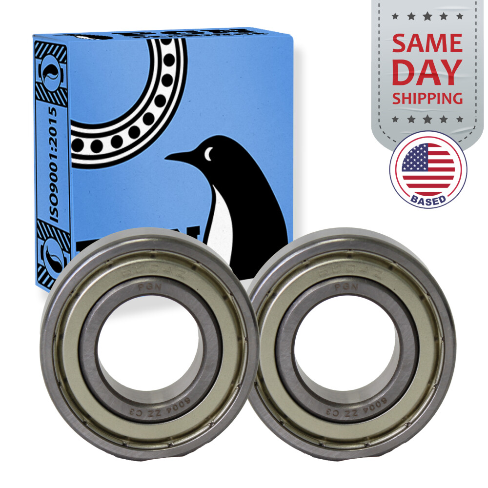 (2) 6004-ZZ Premium Metal Shield Ball Bearing C3 EMQ, 20x42x12, 6004 ZZ 6004z