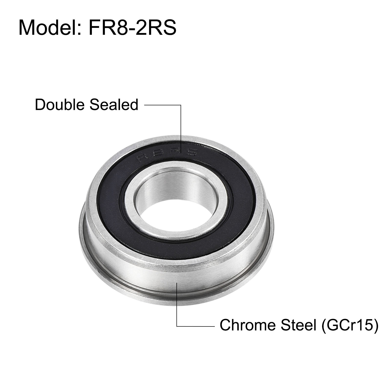 10 Set FR8-2RS Flanged Ball Bearing 1/2×1-1/8×5/16″ Sealed Steel Flange Bearings