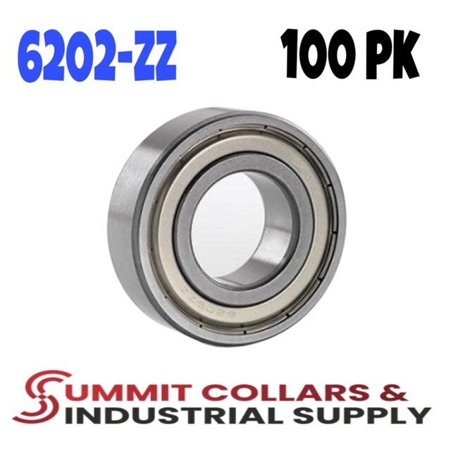 6202-ZZ Ball Bearing Premium Metal Shielded 15x35x11 mm (Qty 100)