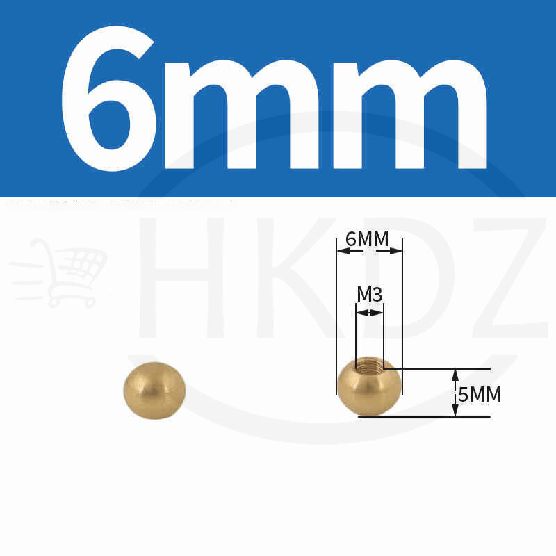 Brass Ball Bearing With Threaded M3 M4 M5 M6 M8 M10 M12 Diameter Ø6mm -Ø25mm