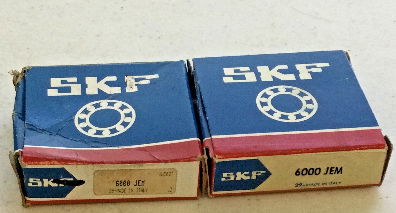 NEW LOT OF 2 SKF 6000-JEM OPEN BALL BEARING 10mm x 26mm x 8mm, FREE SHIPPING