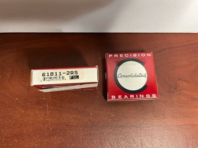 (2) Consolidated 61811-2RS Ball Bearing Rubber Sealed 55x72x9mm 61811 2RS New