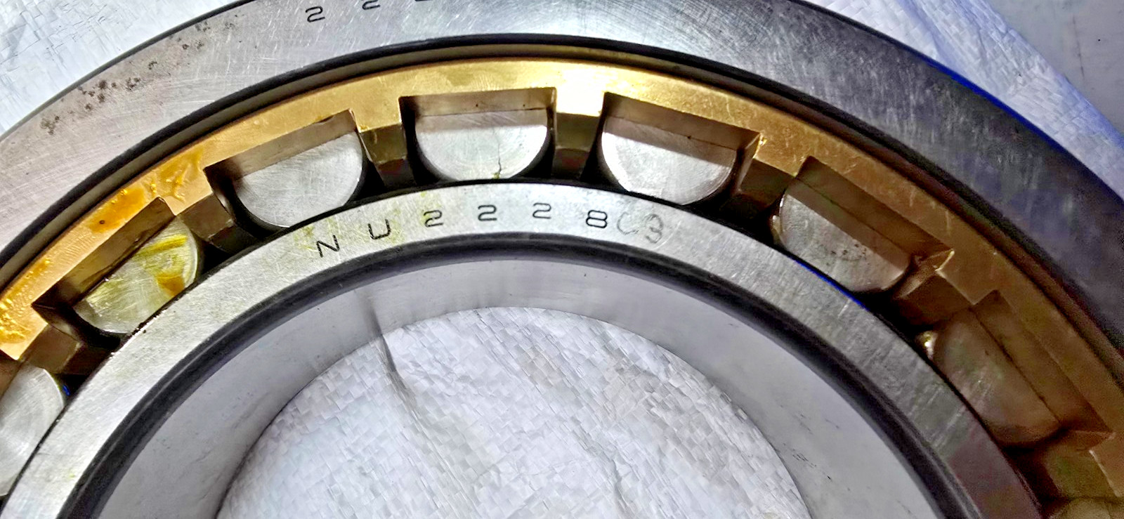 NU 2228 M C3 Cylindrical Roller Bearing USED NTN JAPAN BRONZE CAGE RUSTED NU2228