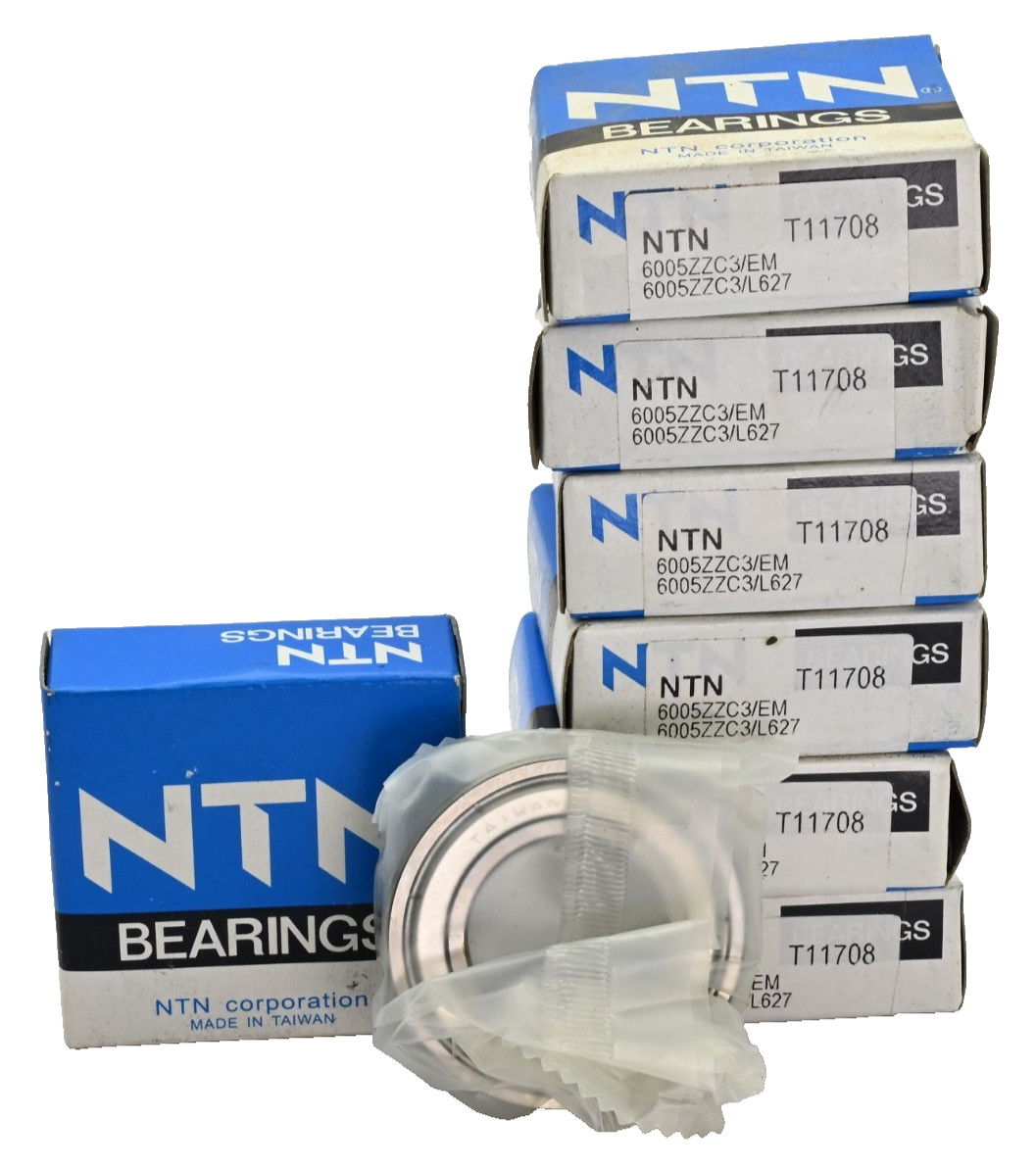 Lot of 7x NTN 6005ZZC3/EM Radial/Deep Groove Ball Bearing – 25 x 47 x 12 mm