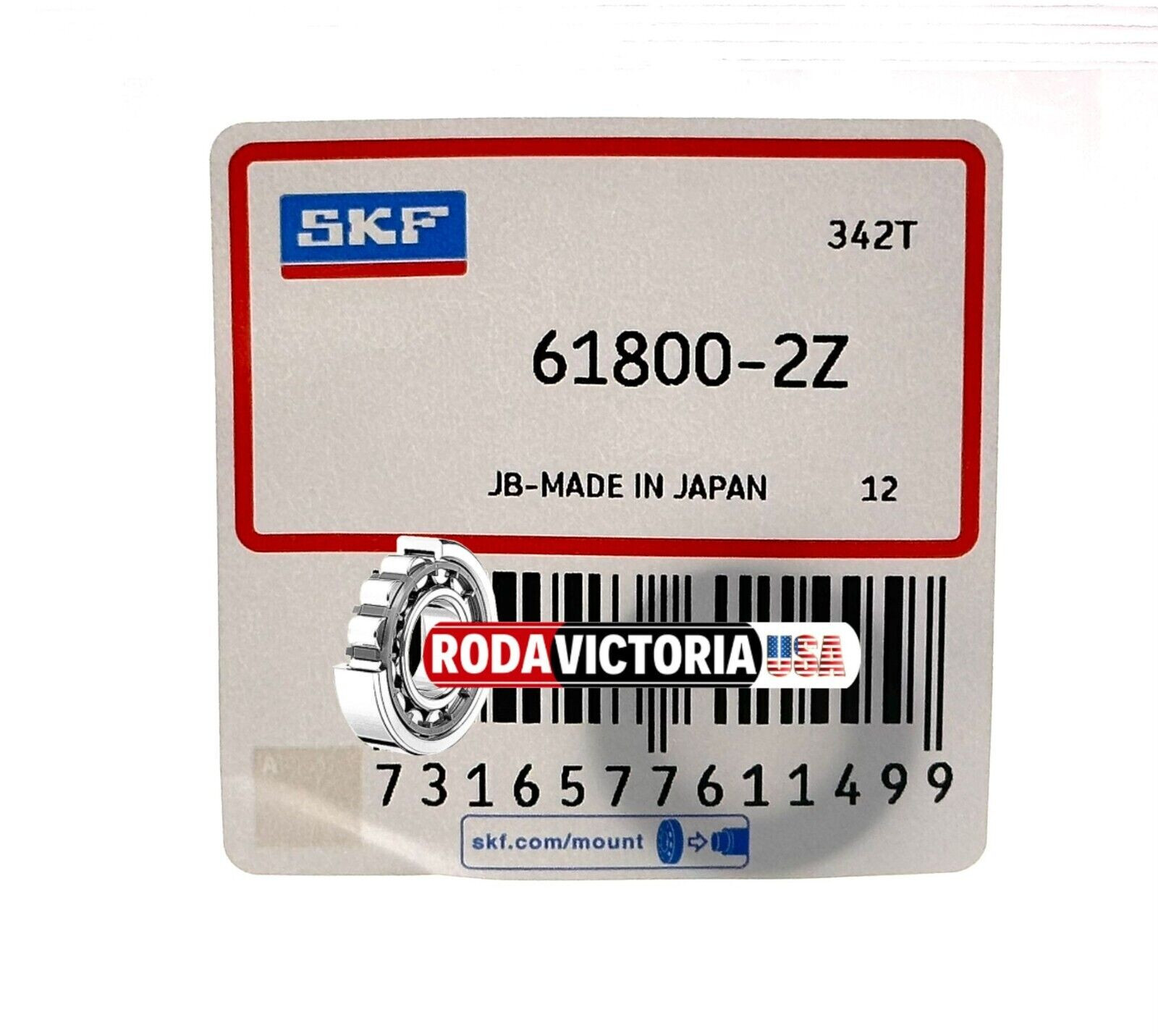 SKF 61800 ZZ DEEP GROOVE BALL BEARING, METAL SHIELDED 10x19x5mm 6800ZZ