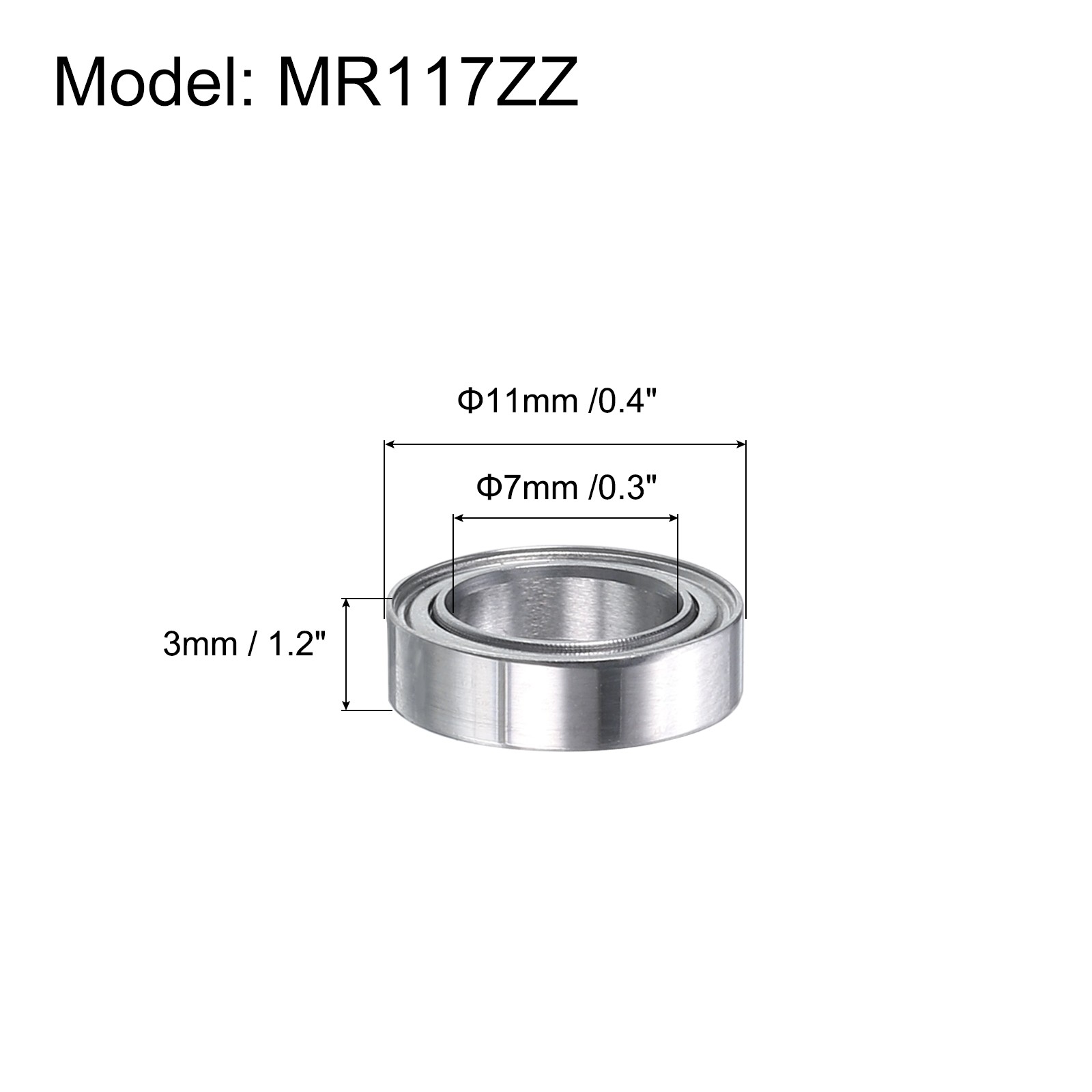 MR117ZZ Deep-Groove Ball Bearings Double Metal Sealed 10Pcs