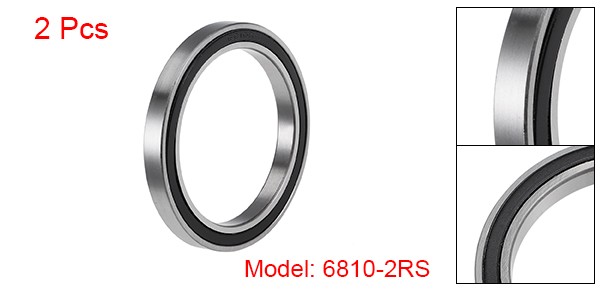 2x 6810-2RS Deep Groove Ball Bearings Double Sealed Chrome Steel Z2