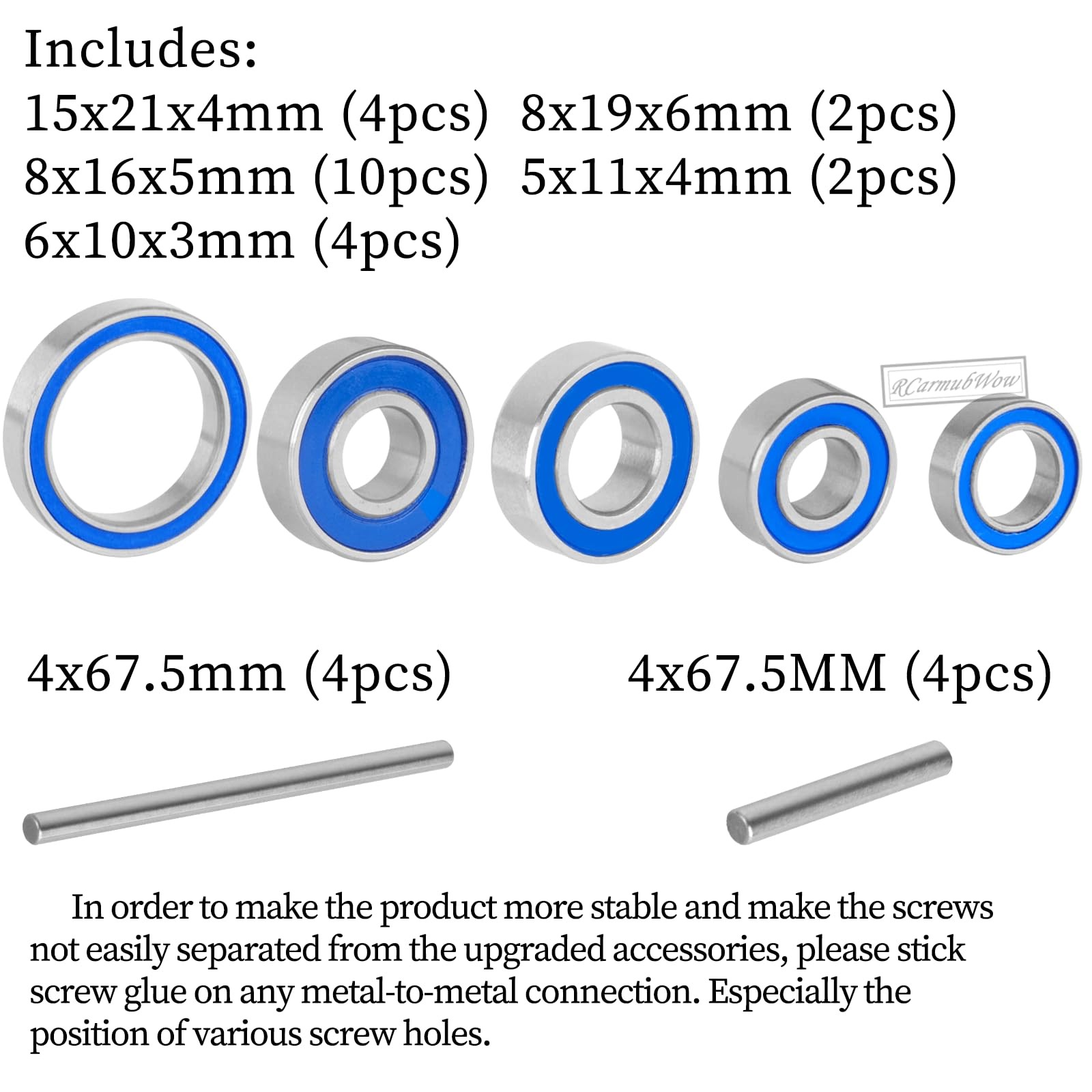 RC Bearings Kit Upgrades Part for 1/7 Fireteam/Mojave 6S BLX,1/8 Typhon 6S BL…