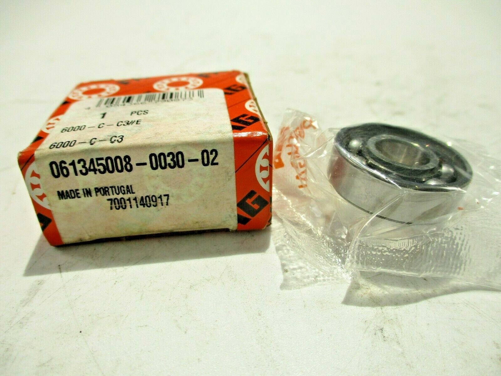 NEW FAG 6000-C-C3 OPEN BALL BEARING