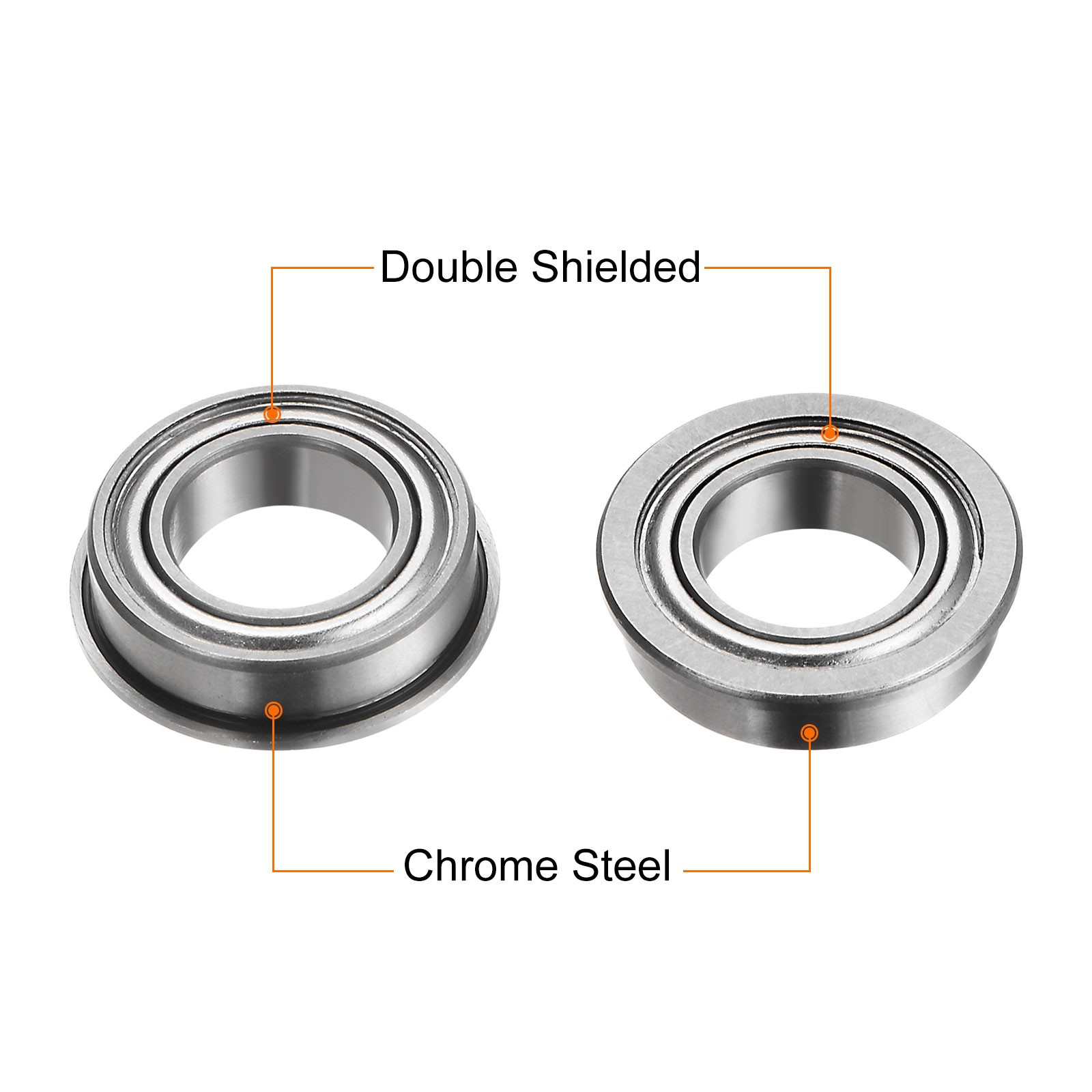 20X MF148ZZ Flanged Ball Bearing 8x14x4mm ABEC1 Double-sided Metal Shield