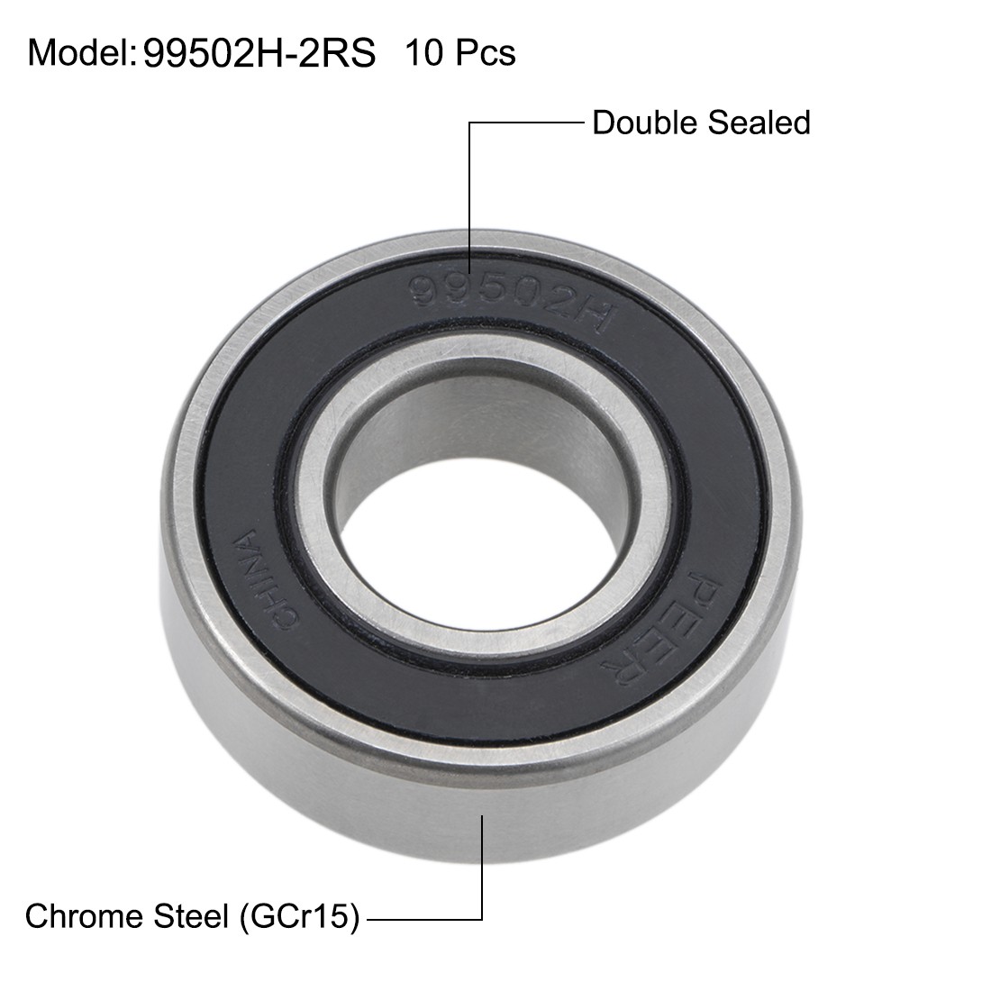 Z2 5/8″x1-3/8″x11mm Ball Bearings 99502H-2RS Double Sealed Chrome Steel 10pack