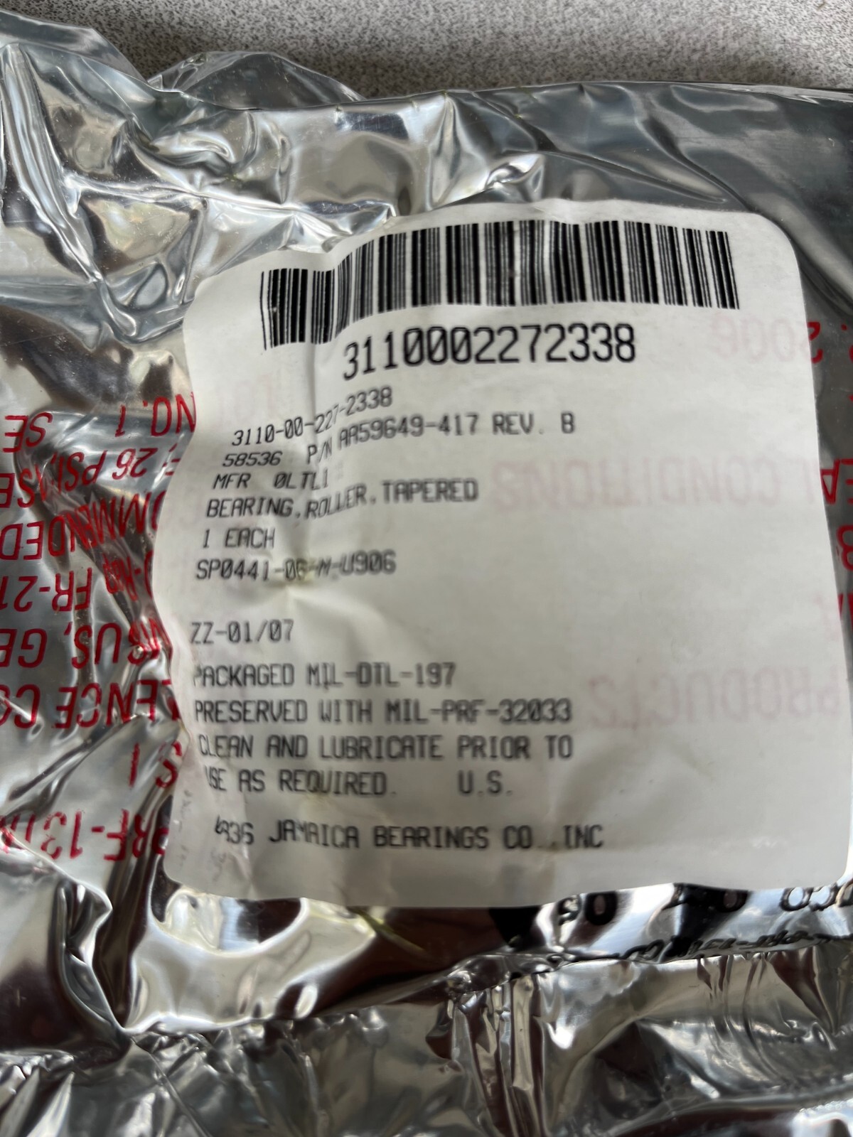 Roller Bearing M939 5-Ton Truck 3110-00-227-2338 AA59649-417