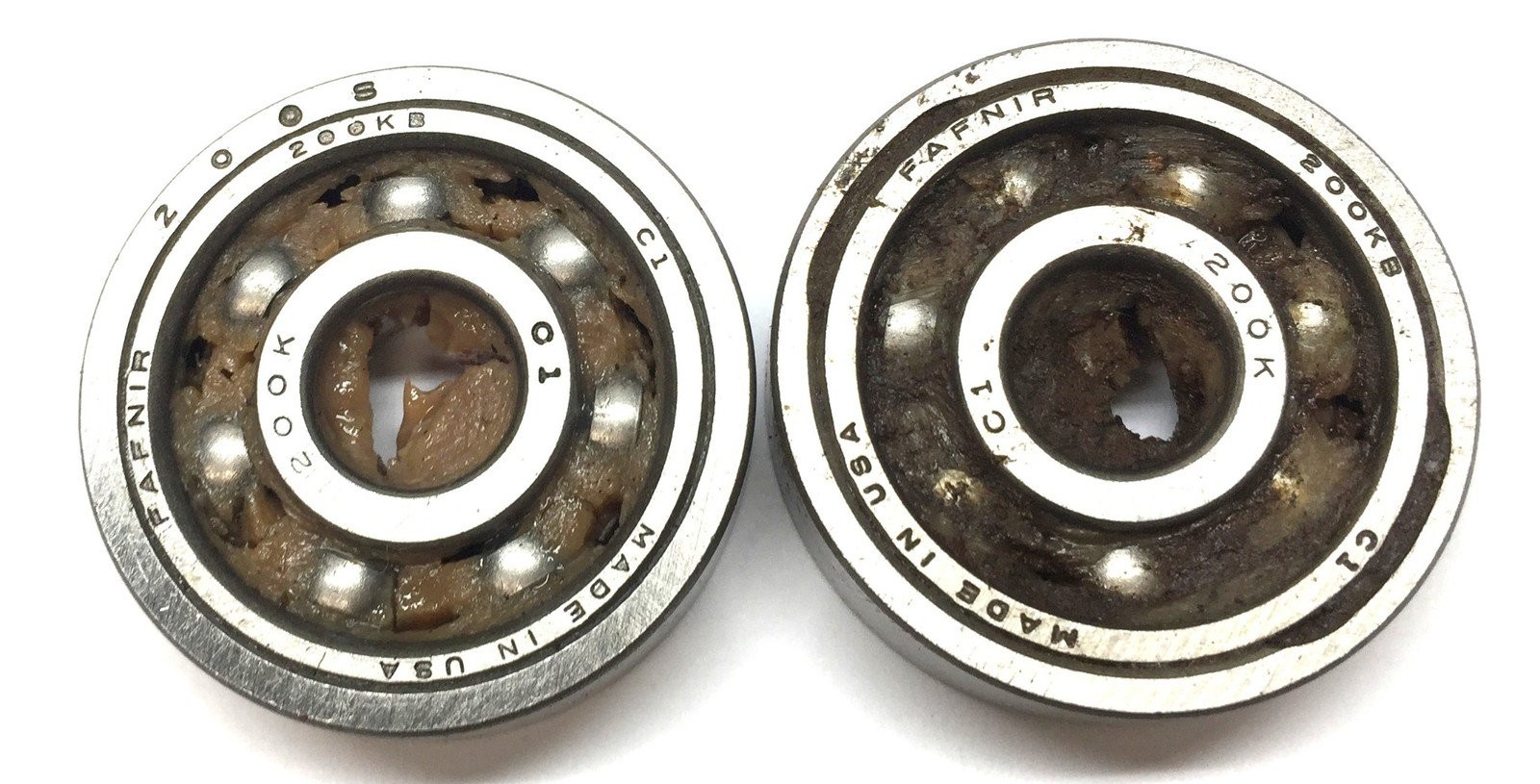 Fafnir Single Row Ball Bearing (No Box) 200KB C1 (200K-C1/200S) [Lot of 2] NOS