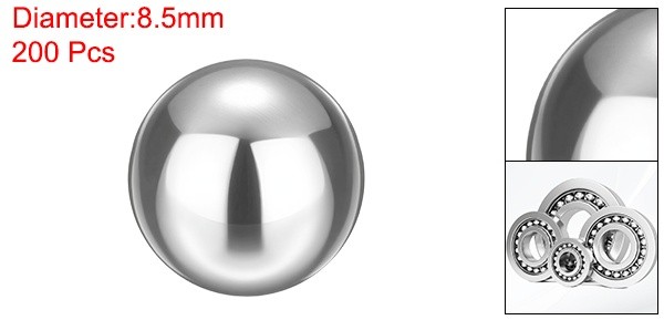 200 Pcs Mirror Polished 8.5mm Bearing Balls Carbon Steel G1000 Precision Balls