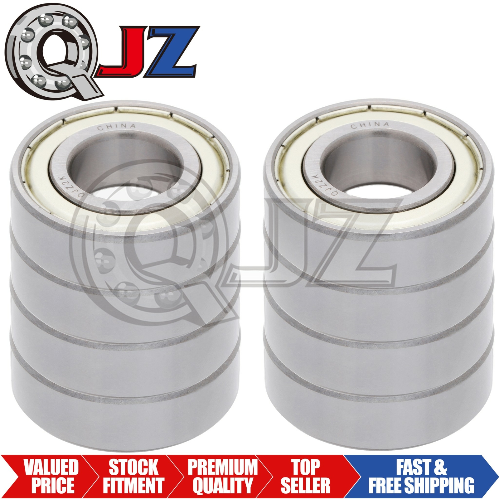 [Qty.8] 608-ZZ ABEC3 Metric Miniature Ball Bearing [8mm ID x 22mm OD x 7mm W]