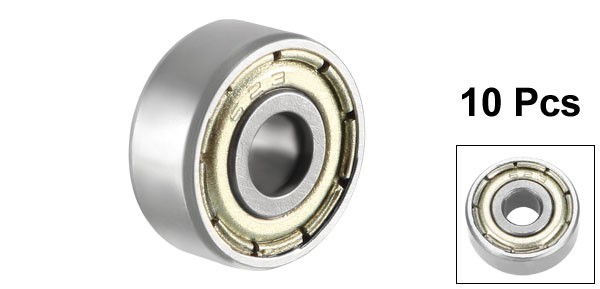 10pcs Deep Groove Ball Bearing 623ZZ Double Shield 3mmx10mmx4mm Chrome Steel