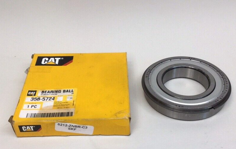 Cat 358-5724 Ball Bearing 60mm ID X 110mm OD X 22mm W SKF 6212-ZNBR/C3 Snap Ring