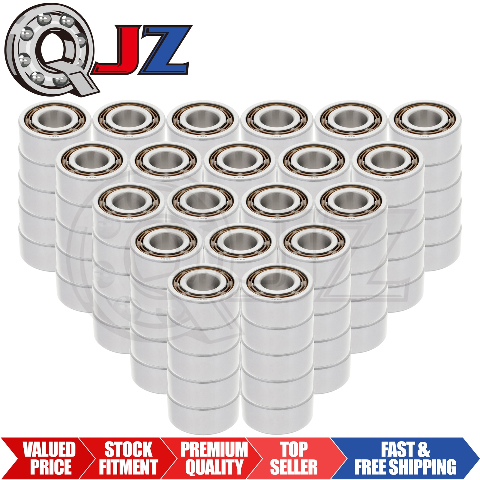 [Qty.100] 5307-OPEN Angular Contact Ball Bearing [35mm ID x 80mm OD x 34.9mm W]