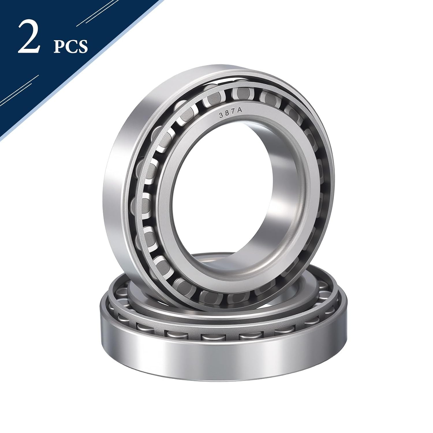 2 Pack 387A/382A Tapered Roller Bearing Cone and Cup Set, 2.25″ Bore 3.8125″ OD