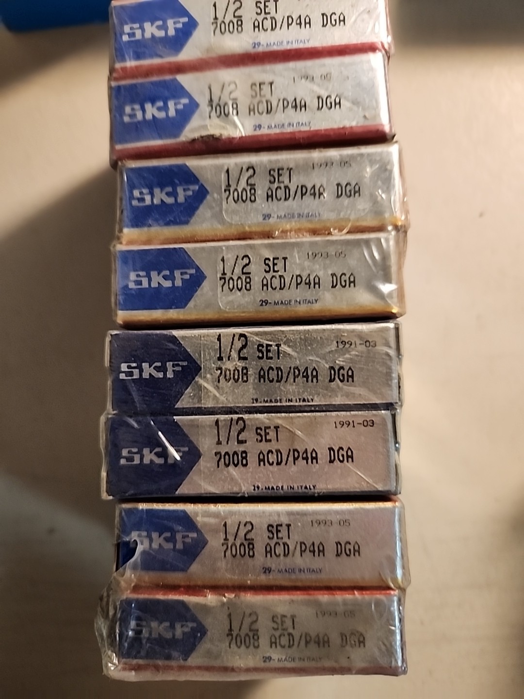 Two (2) SKF 7008 ACD/P4 ADGA Angular Contact Bearings 40 MM Bore Set 2 183 NEW