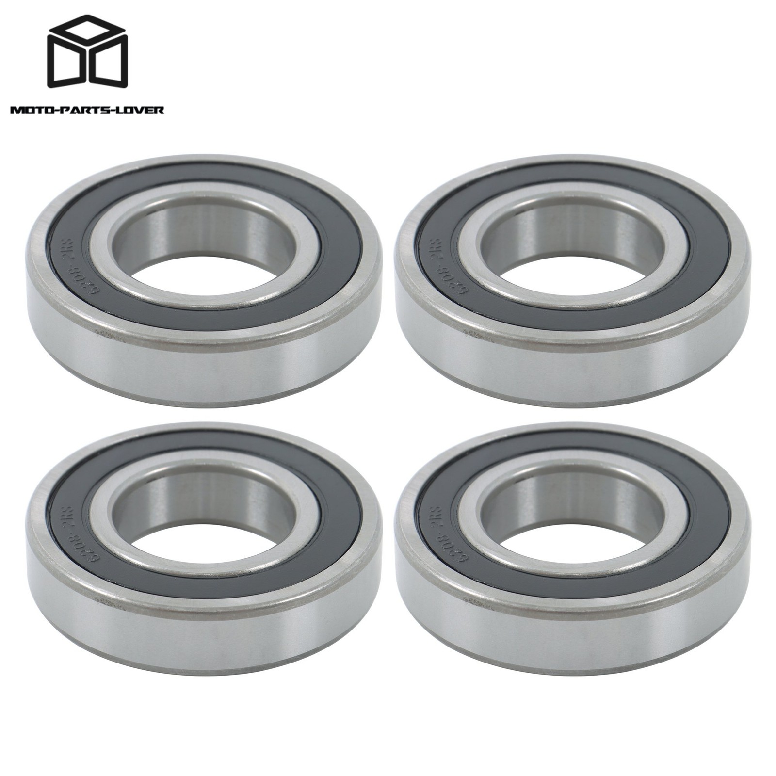 4pcs 6208-2RS Rubber Sealed Bearings 40mm x80mm x18mm