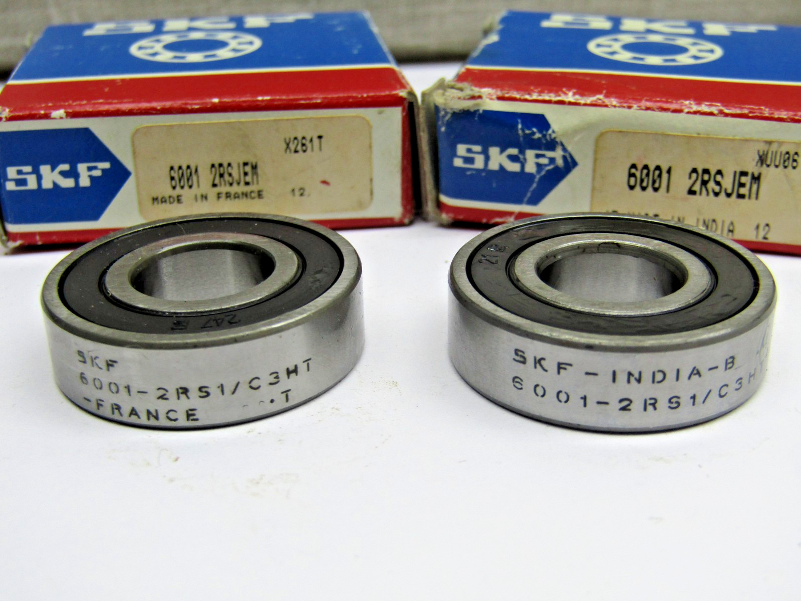(Lot of 2) SKF 6001-2RS JEM 12mmX 28mmX 8mm Sealed Bearing