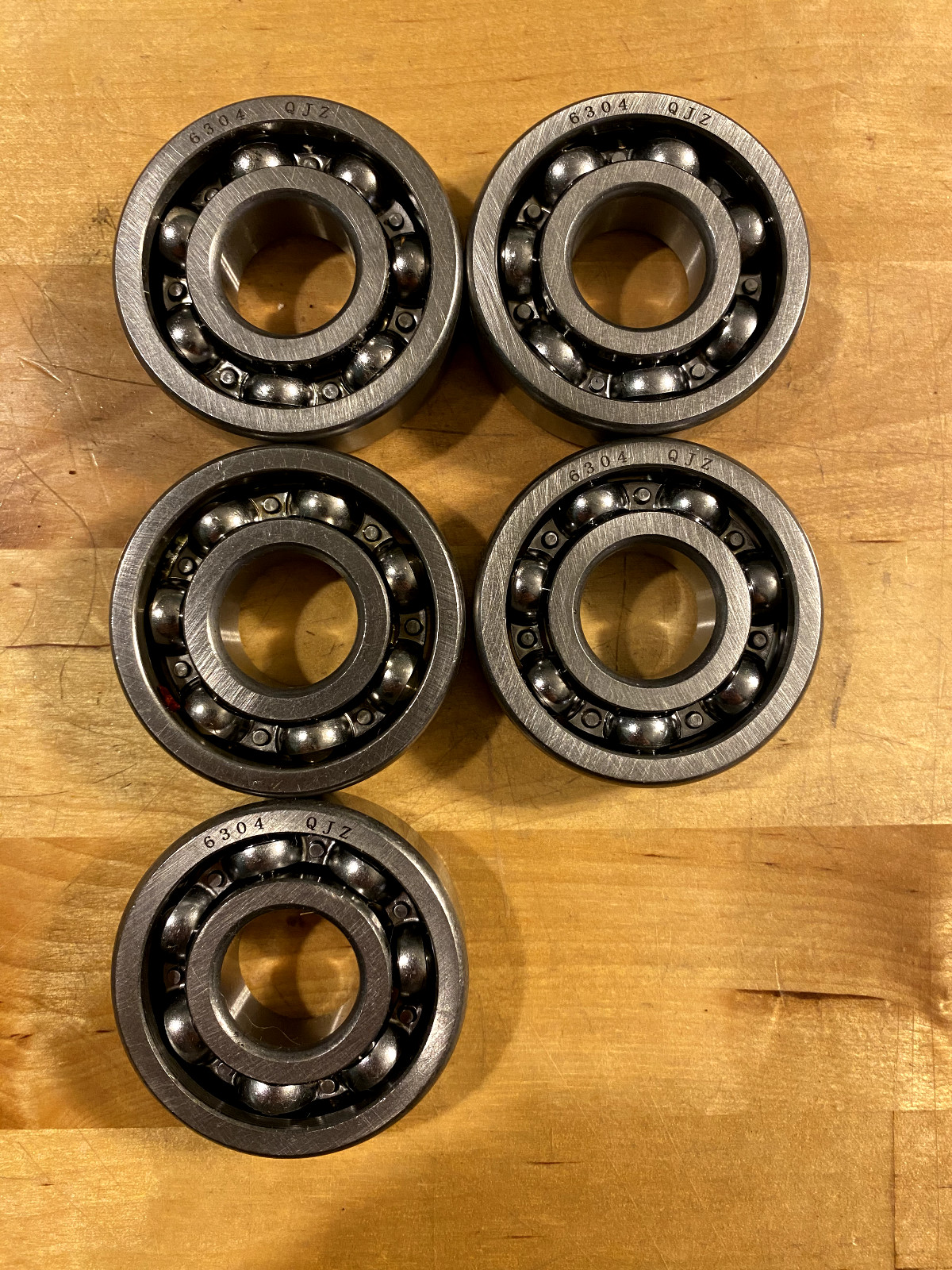 5-Pack 6304 OPEN Radial Deep Groove Ball Bearing 20mm x 52mm x 15mm (IDxODxW)