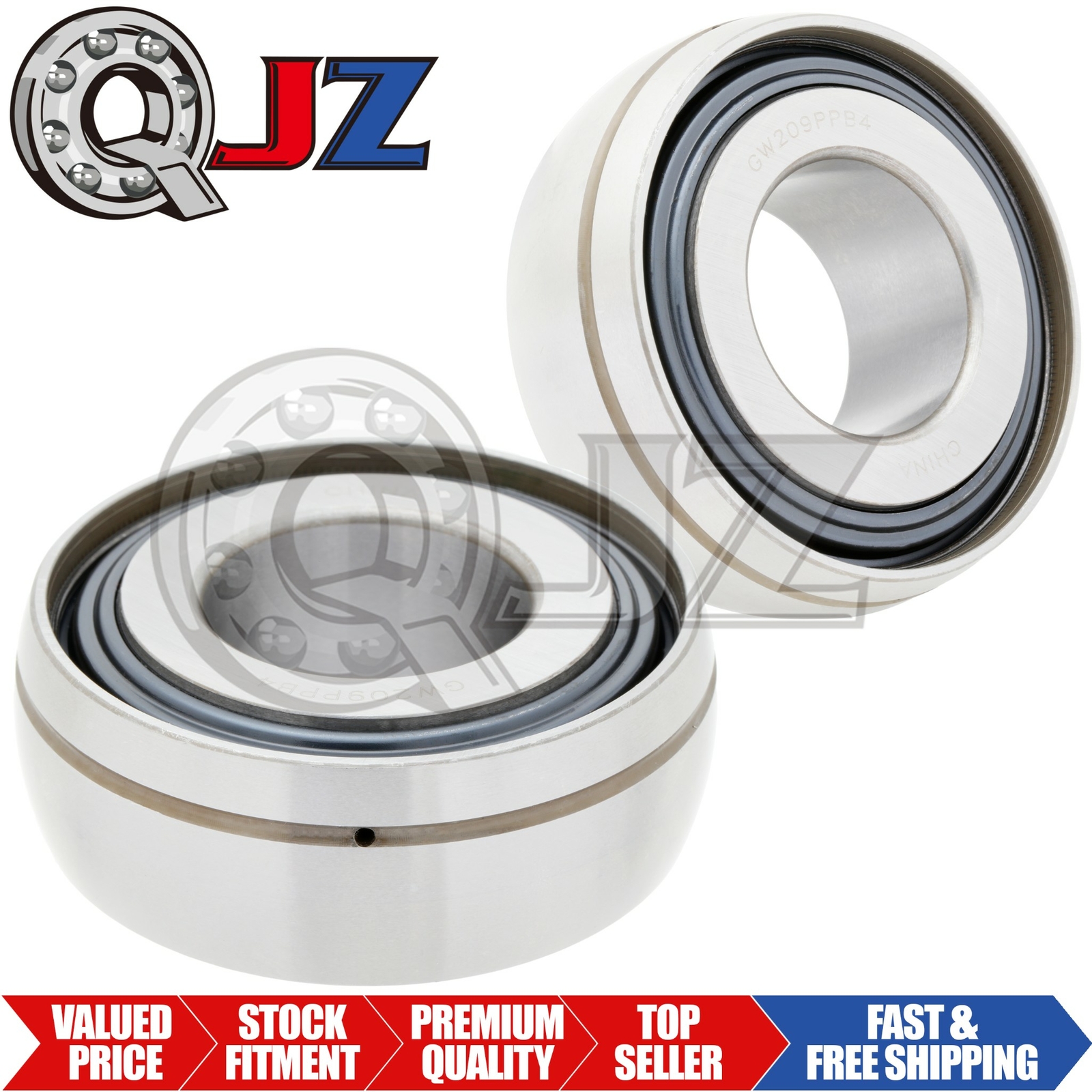 [2-Pack] GW209PPB4 Agricultural Bearing 1.54″ x 3.35″ x 1.87″ (IDxODxW)