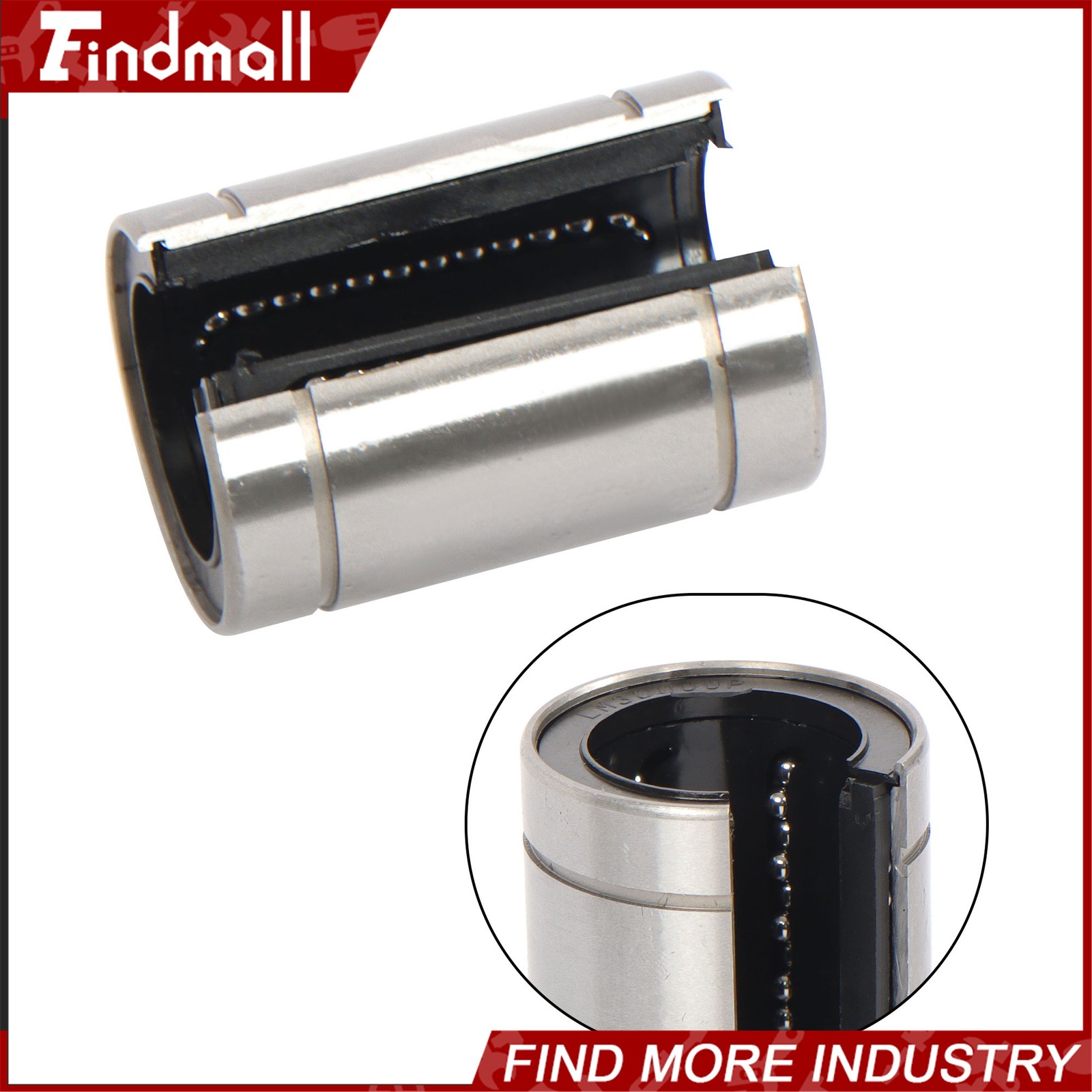 Findmall 4pcs LM30UUOP Open Linear Ball Bearings 30x45x64mm CNC