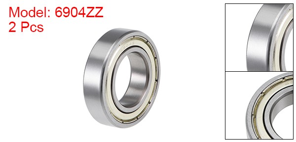 6904ZZ Deep Groove Ball Bearings Z2 20x37x9mm Double Shielded Carbon Steel 2pcs