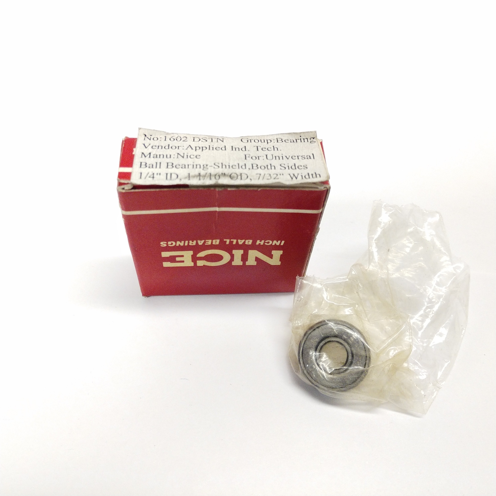NICE RBC 1602 DSTN Roller Bearing Both Sides Steel Seal 1/4″x1 1/16″x7/32″-NOS