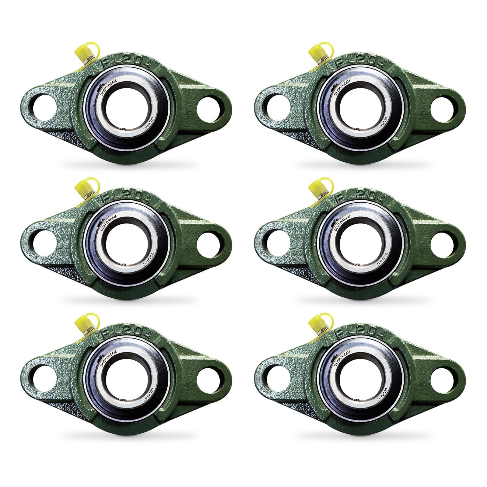 UCFL204-12 Pillow Block Bearing – Pack of 6 Flange Mounted Pillow Block Beari…