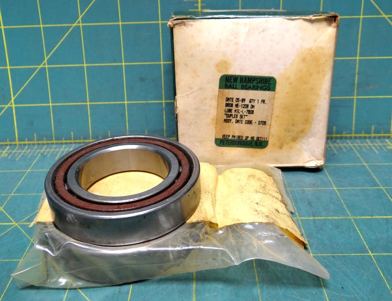 Set of 2 New Hampshire Ball Bearings ME-1208 DM Duplex Set 68 x 40 x 15 mm