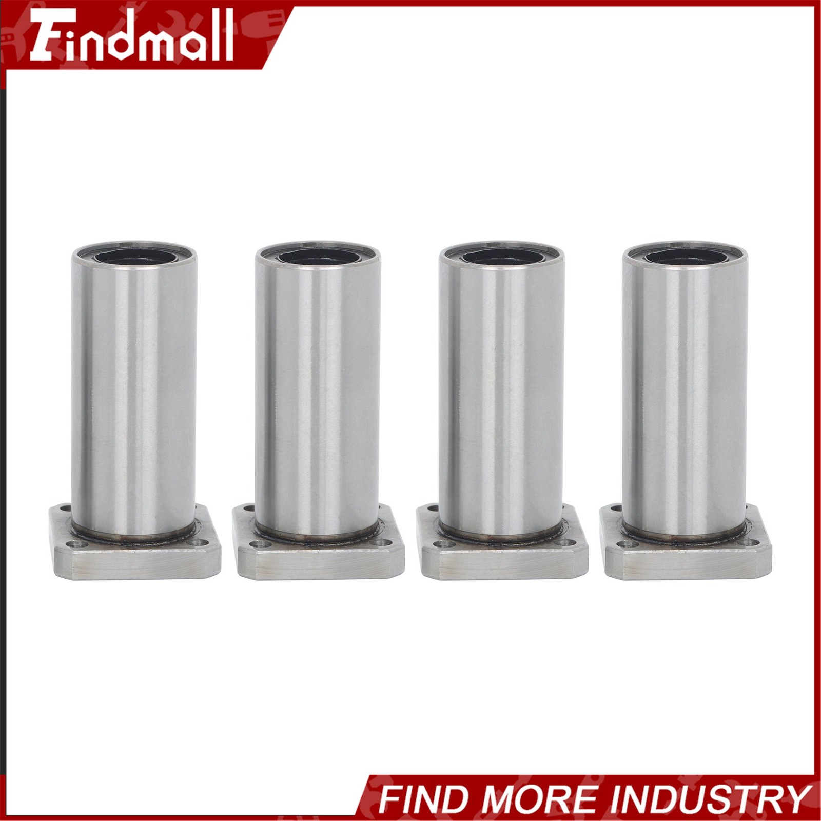 Findmall 4 Pack LMK20LUU 20x32x80mm Linear Bearing Square Flange Steel Cage CNC