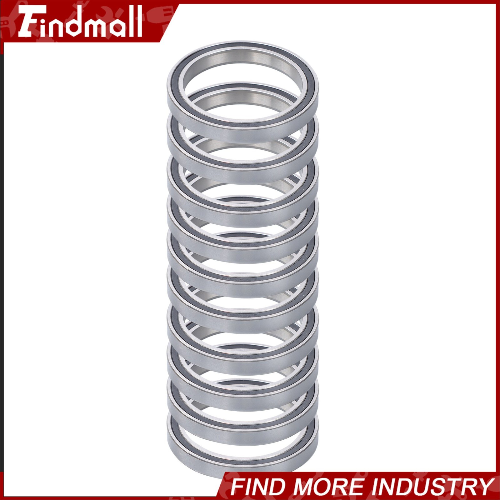Findmall 6809-2RS 61809-2RS Bearings 10pcs 45x58x7mm Rubber Sealed Set