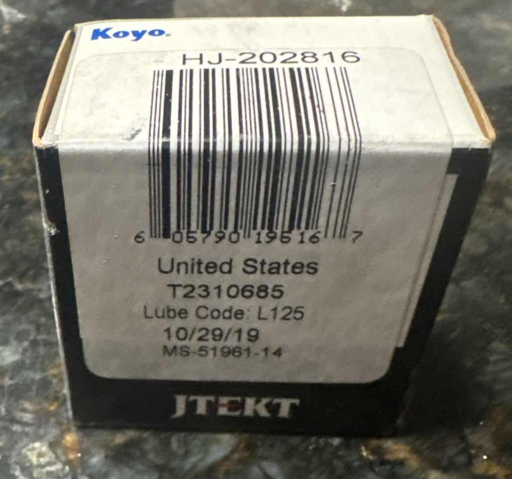 Koyo USA HJ-202816 1-1/4″ X 1-3/4″ X 1″ Needle Roller Bearing