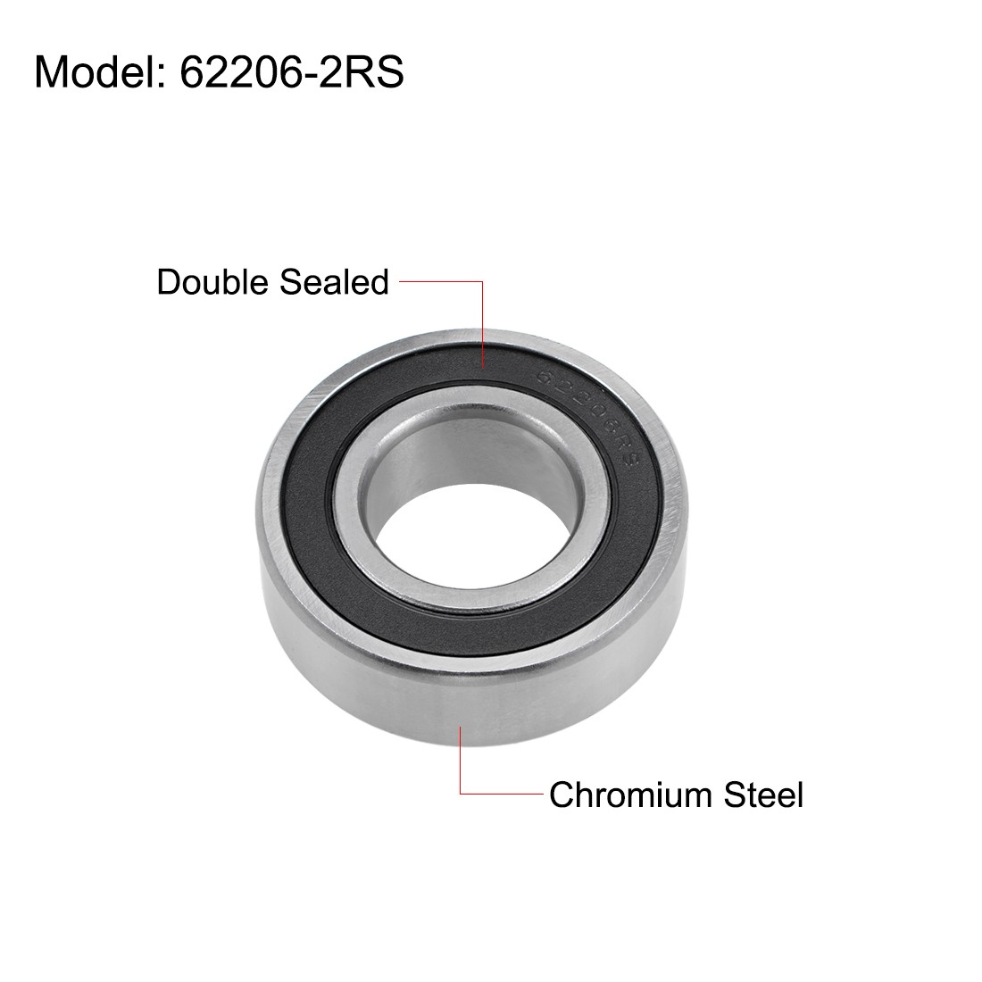 62206-2RS Deep Groove Ball Bearings 30mmx62mmx20mm Z2 ABEC1