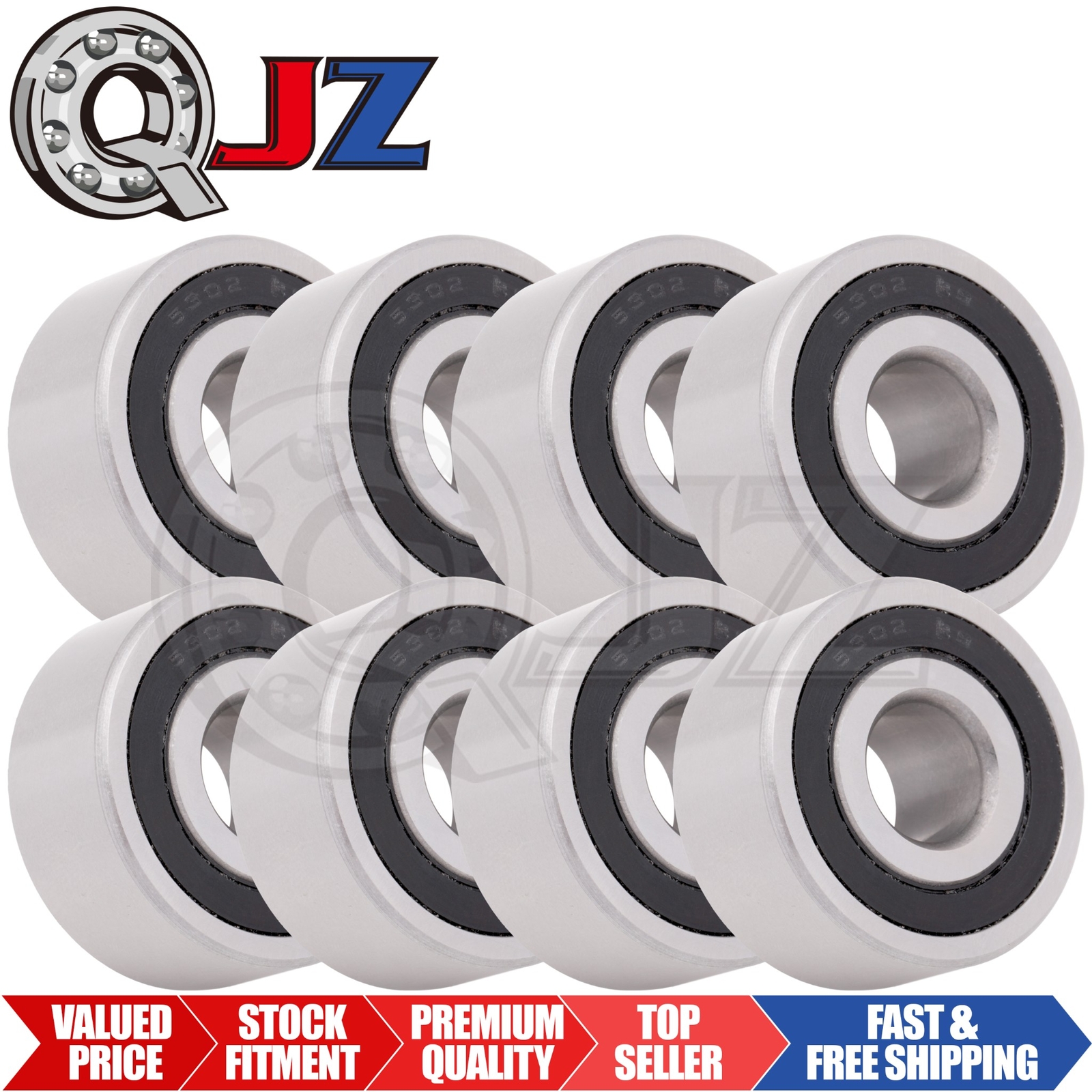 [Qty.8] 5305-2RS Angular Contact Ball Bearing [25mm Bore x 62mm OD x 25.4mm W]