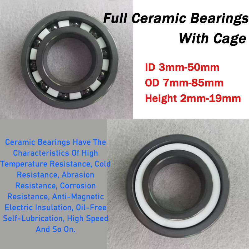 Silicon Nitride Full Ceramic Ball Bearings With Cage High Temperature Resistant