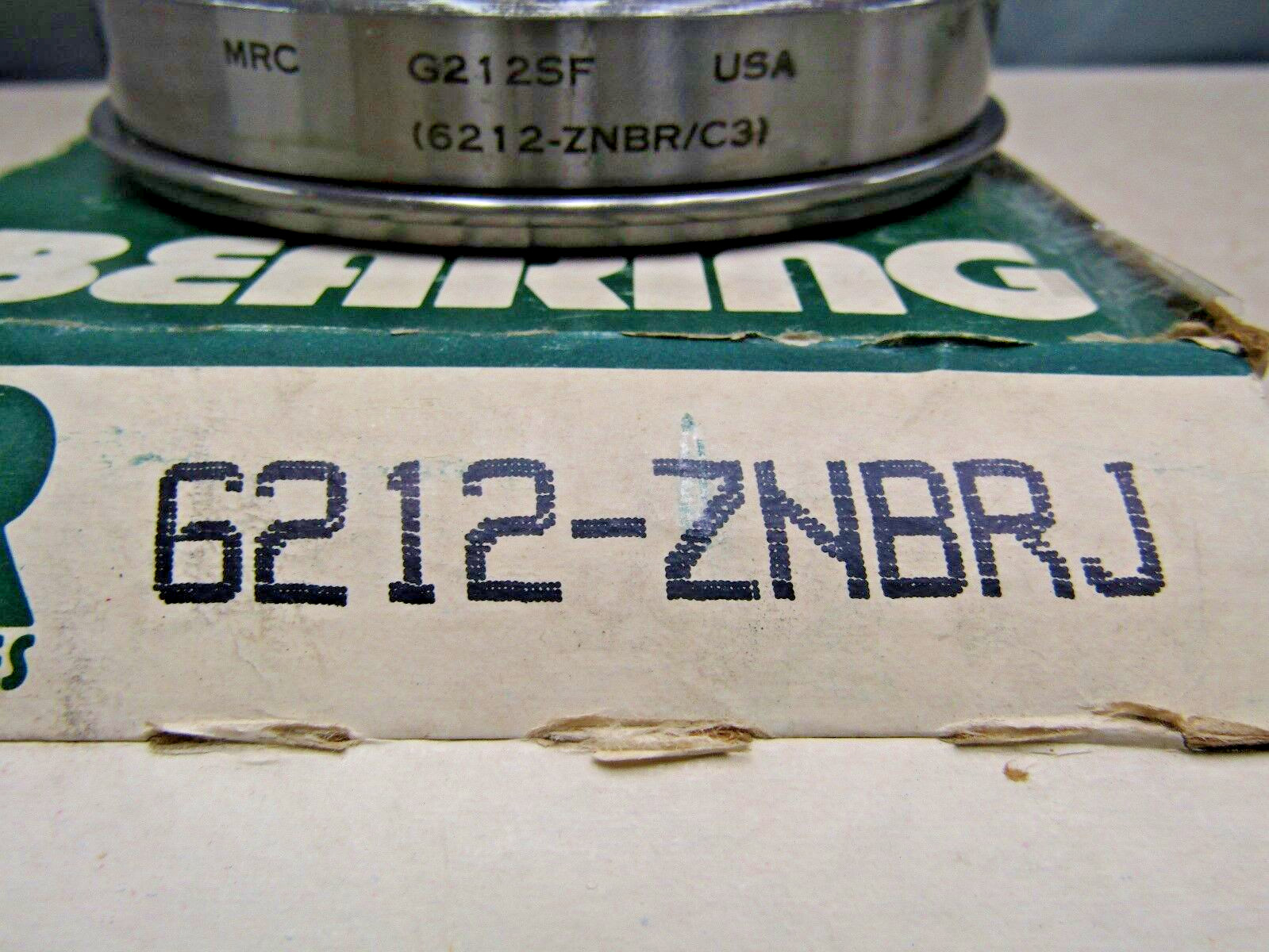 MRC SKF 6212-ZNR C3, G212SF 60mm x 110mm x 22mm Snap Ring Bearing 1 Metal Shield